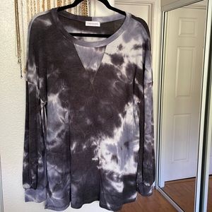 NWOT Tie dye ribbed long sleeve tunic